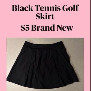 Black Tennis Golf Skirt Brand New
